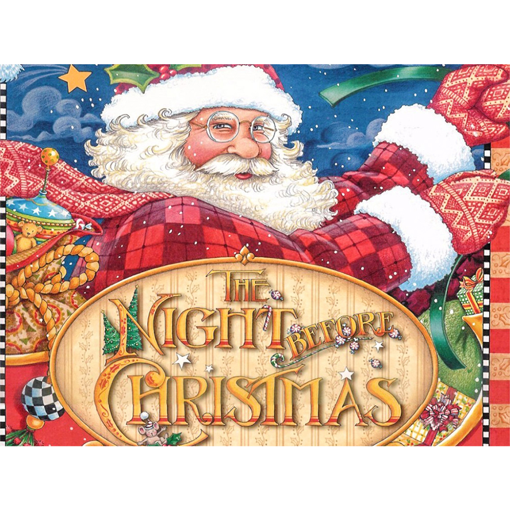 

45*35CM - Round Drill Diamond Painting - Santa Claus, 501 Original
