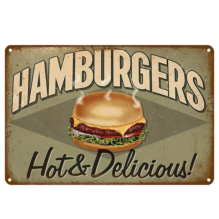 Hamburger - Vintage Tin Signs/Wooden Signs - 8*12Inch/12*16Inch
