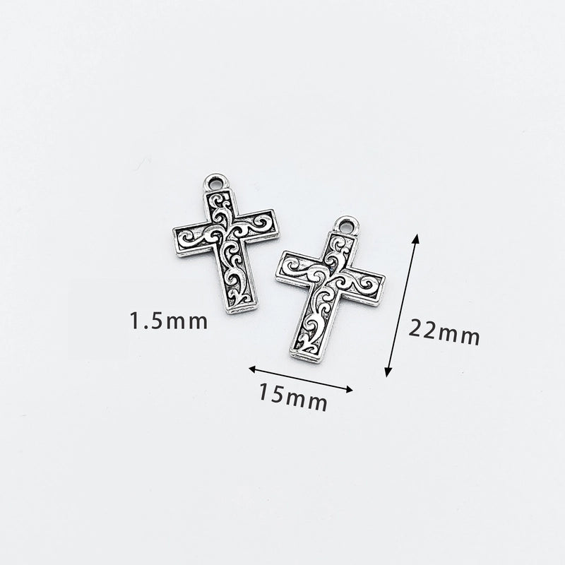 10 Pcs/package Retro Cross Alloy Plating Pendant Jewelry Accessories
