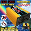 Dual LCD Digital Display Power Inverter Modified Sine Wave Car Charger Converter