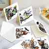 (US Only)6PCS DIY Halloween Drink Diamond Art Greeting Cards for Halloween and Holidays