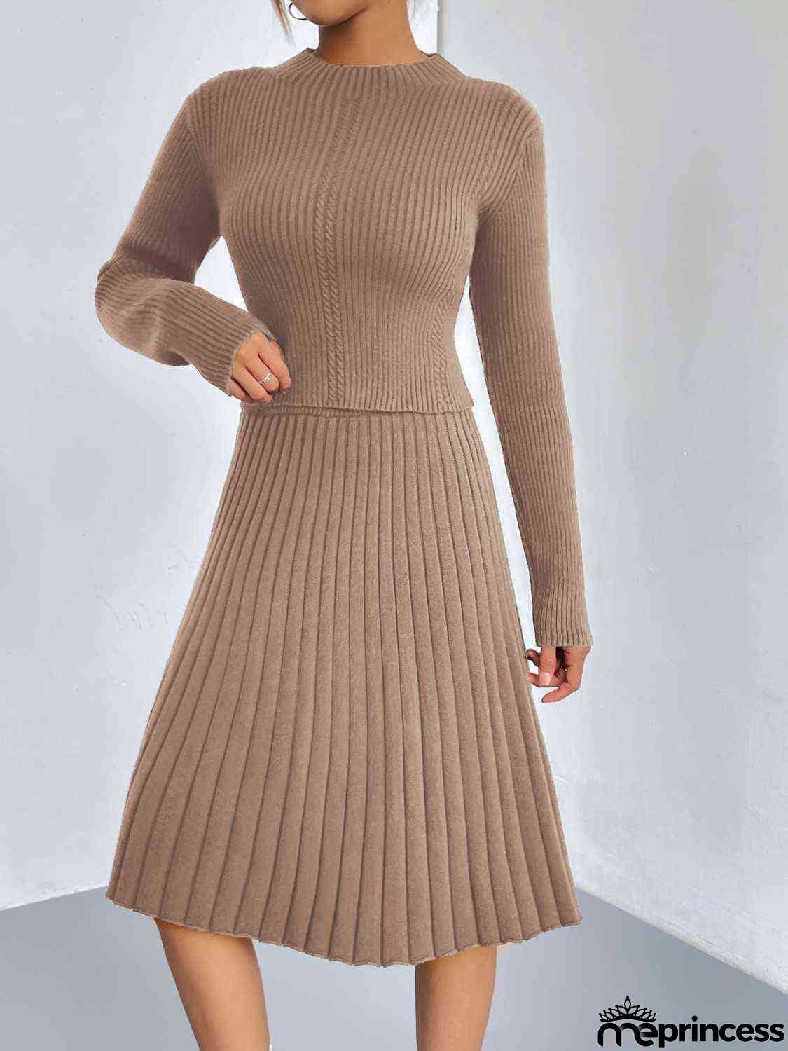 Rib-Knit Sweater and Skirt Set