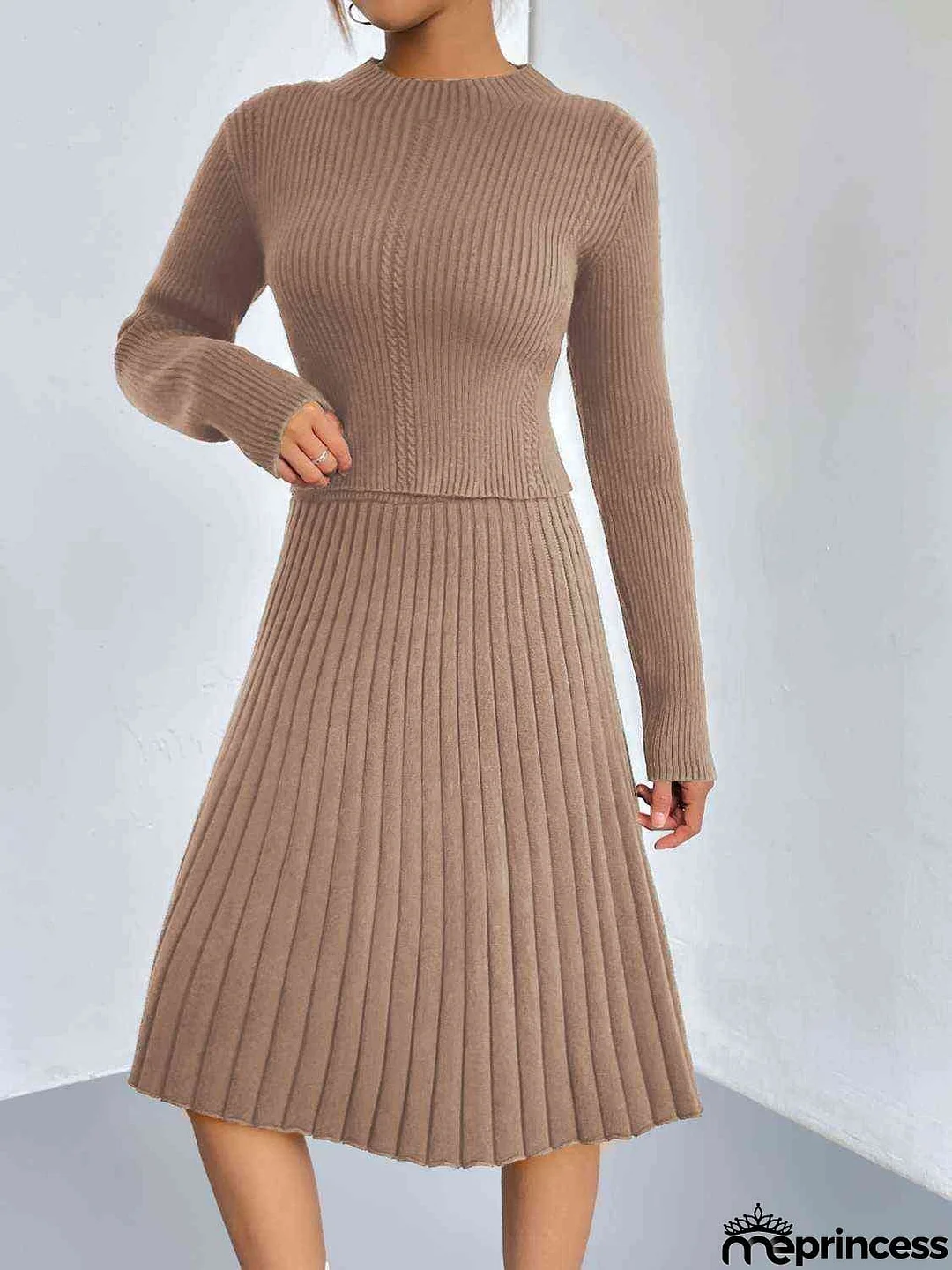 Rib-Knit Sweater and Skirt Set