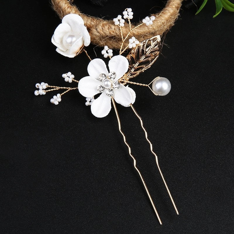Vintage Golden Leaf Updo Hair Comb Headdress Handmade Bridal Embellished Headdress Flower Comb Hairpin Bridal Accessories
