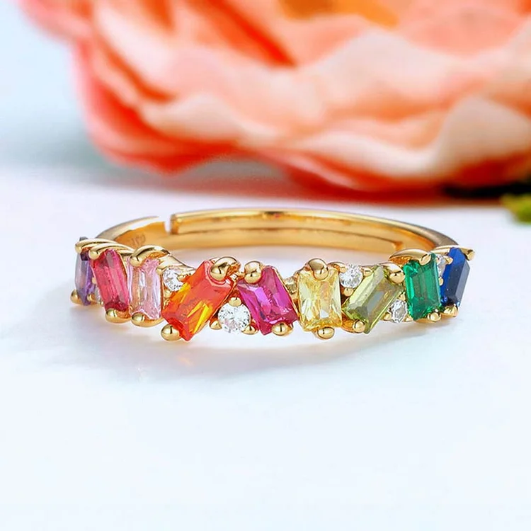 For Daughter - S925 Never Forget That I Love You for Being You Colorful Crystal Ring