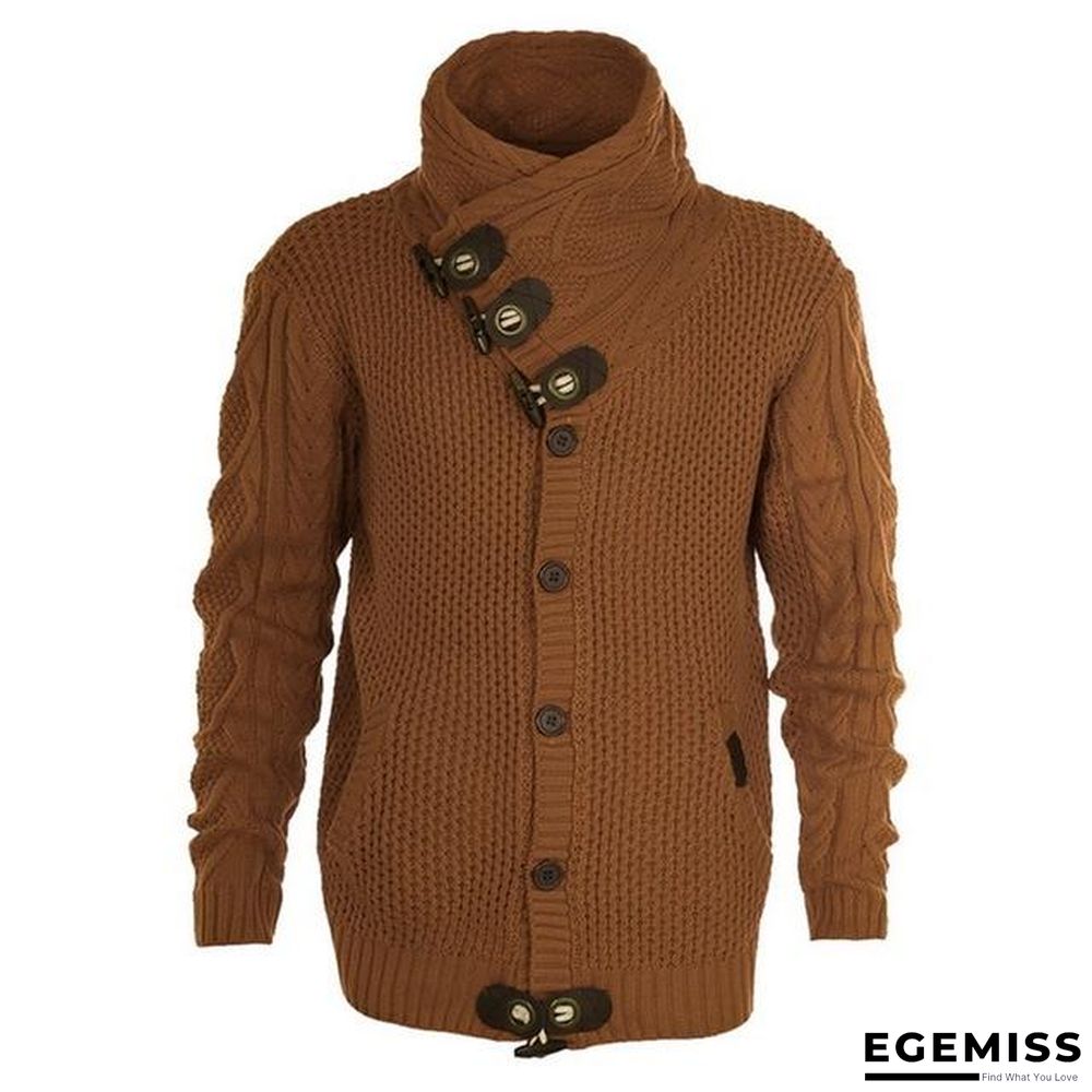 Mens buckle Sweater Cardigan Autumn winter Fashion Warm Thick Hedging Turtleneck Knitting Jumper Sweaters | EGEMISS