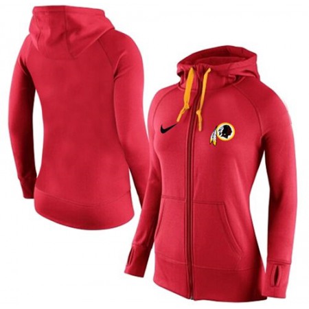 Women's  Washington Redskins Full-Zip Performance Hoodie Red_2