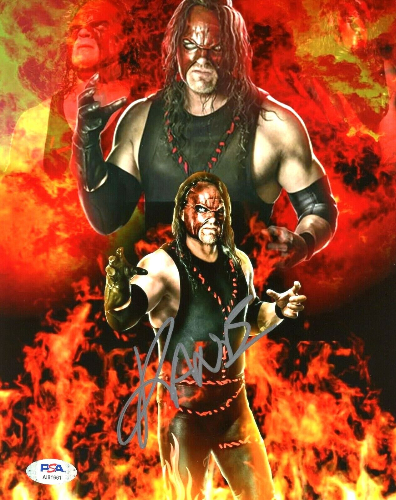 WWE KANE HAND SIGNED AUTOGRAPHED 8X10 Photo Poster painting WITH PROOF AND PSA DNA COA 15 RARE