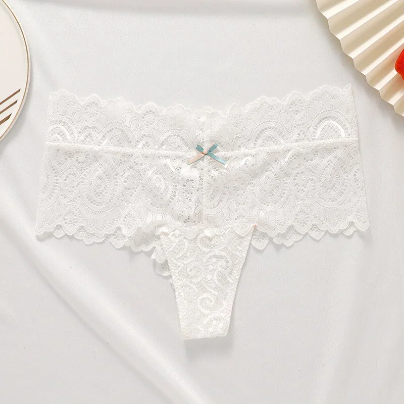 Billionm Lace Panties Sexy Underwear Women Thin Mid Waist Boyshort M-XL Underpants See Through Lingerie Femme Intimates