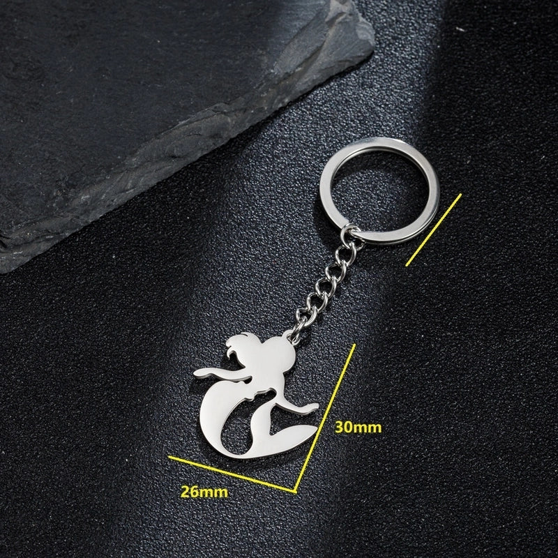 Minimalist Mermaid Stainless Steel Keychain