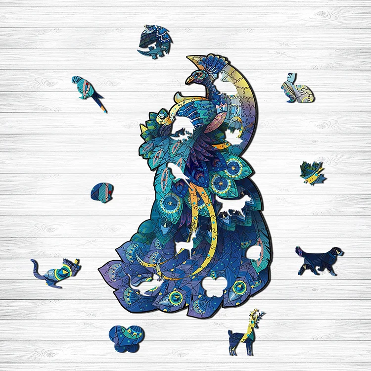 Ericpuzzle™ Ericpuzzle™Midnight Peacock Wooden Puzzle