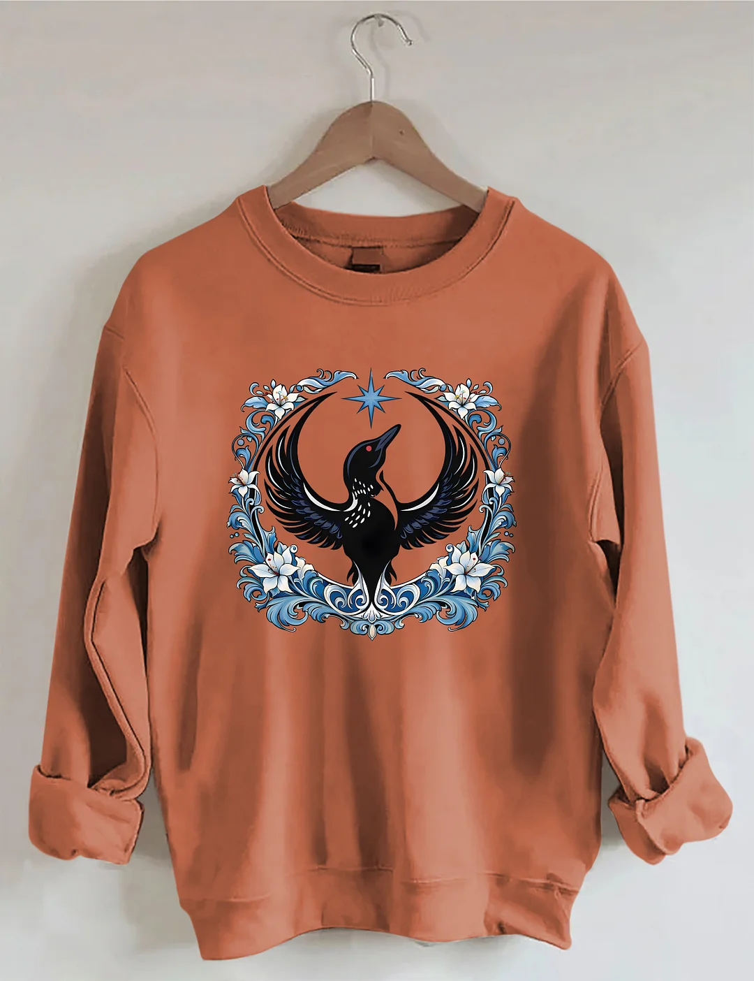 Floral Minnesota Loon Bird Sweatshirt