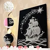 DIY Pearl Painting Boat for Home Wall Decor with Frame(40x30cm)