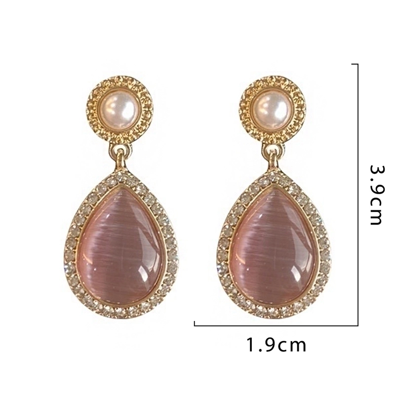 1 Pair Hawaiian Vacation Beach Flower Inlay Alloy Copper Zircon Drop Earrings Ear Studs