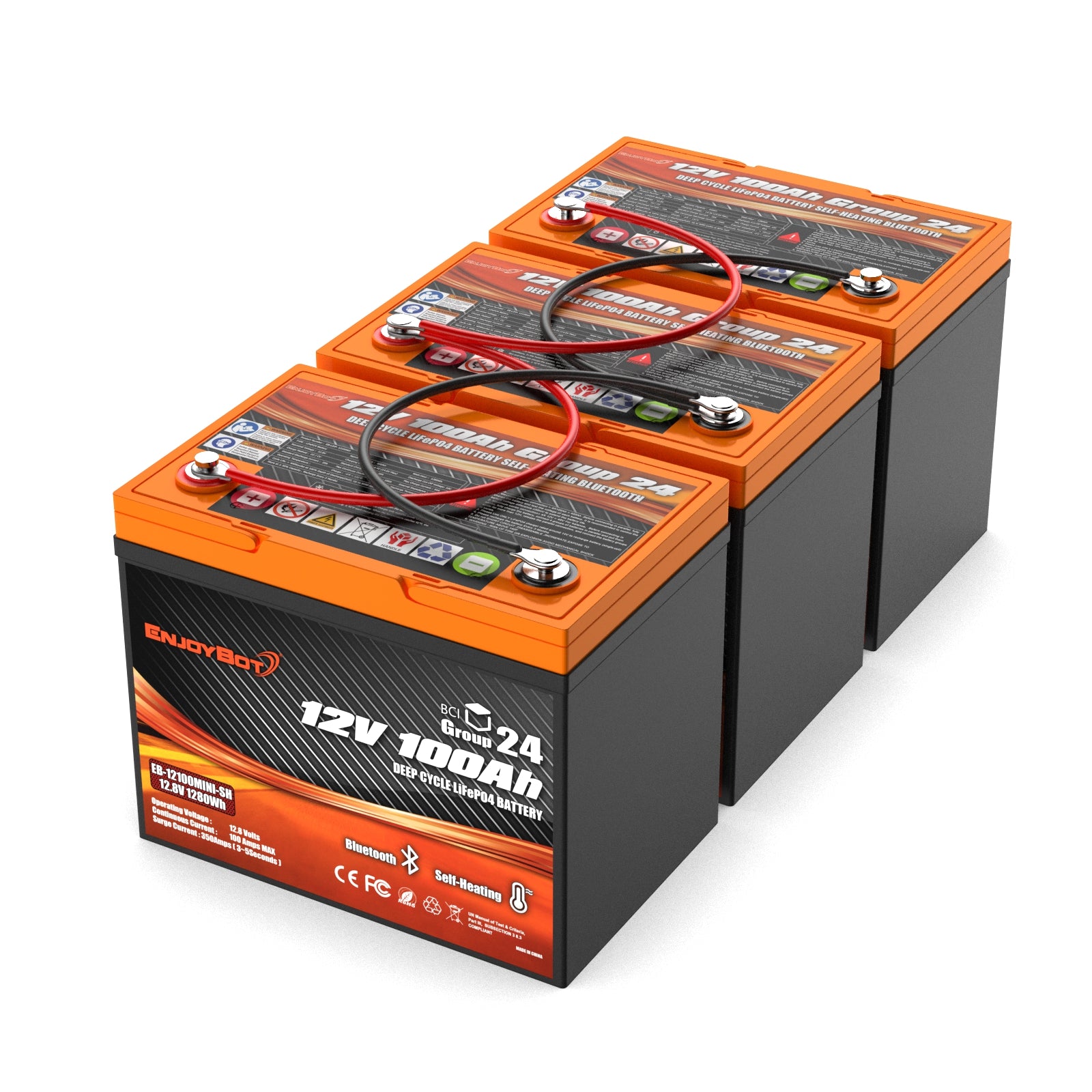 12V300Ah Enjoybot Lithium Battery(3 12V100Ah batteries in parallel) | Group 24