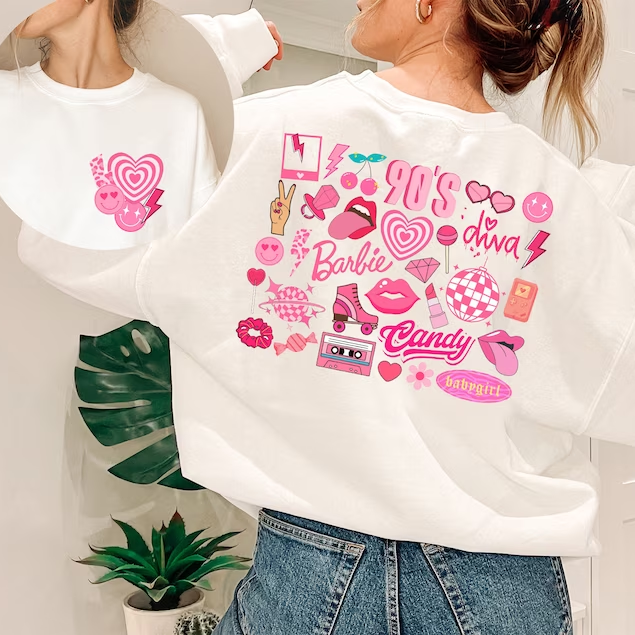 Retro Pink Girl Barbie Sweatshirt
