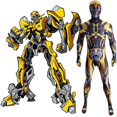 Kids Anime Cosplay Transformers Bumblebee Superhero Body Suits-elleschic