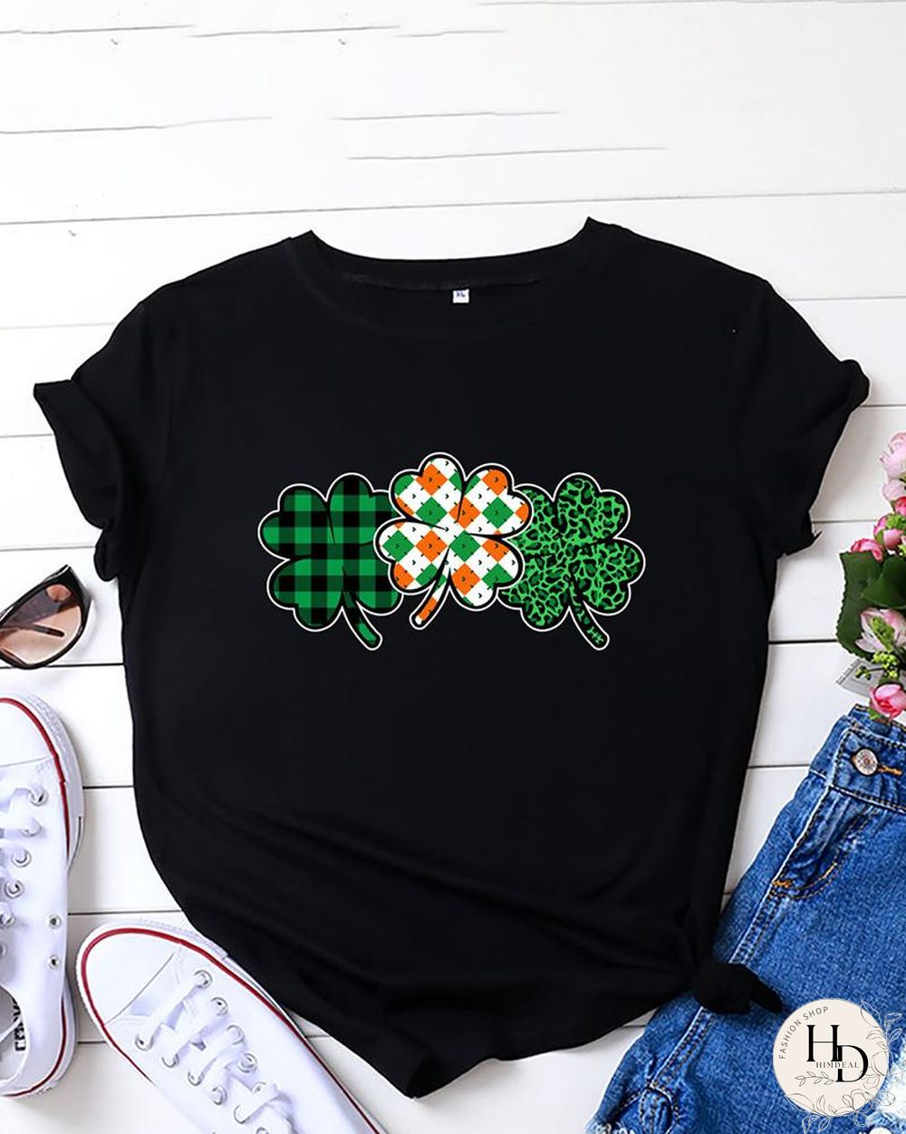Clover Print Casual T-shirt