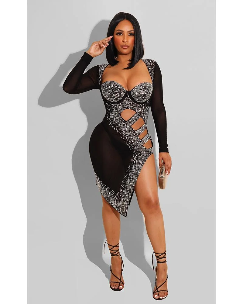 GLITZ ALL NIGHT MINI DRESS