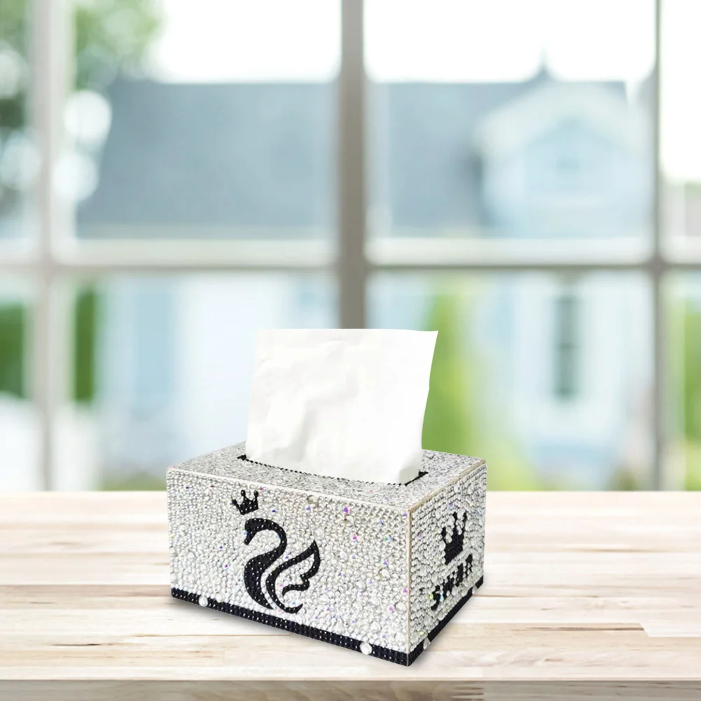 DIY Diamond Painting Tissue Box - Swan