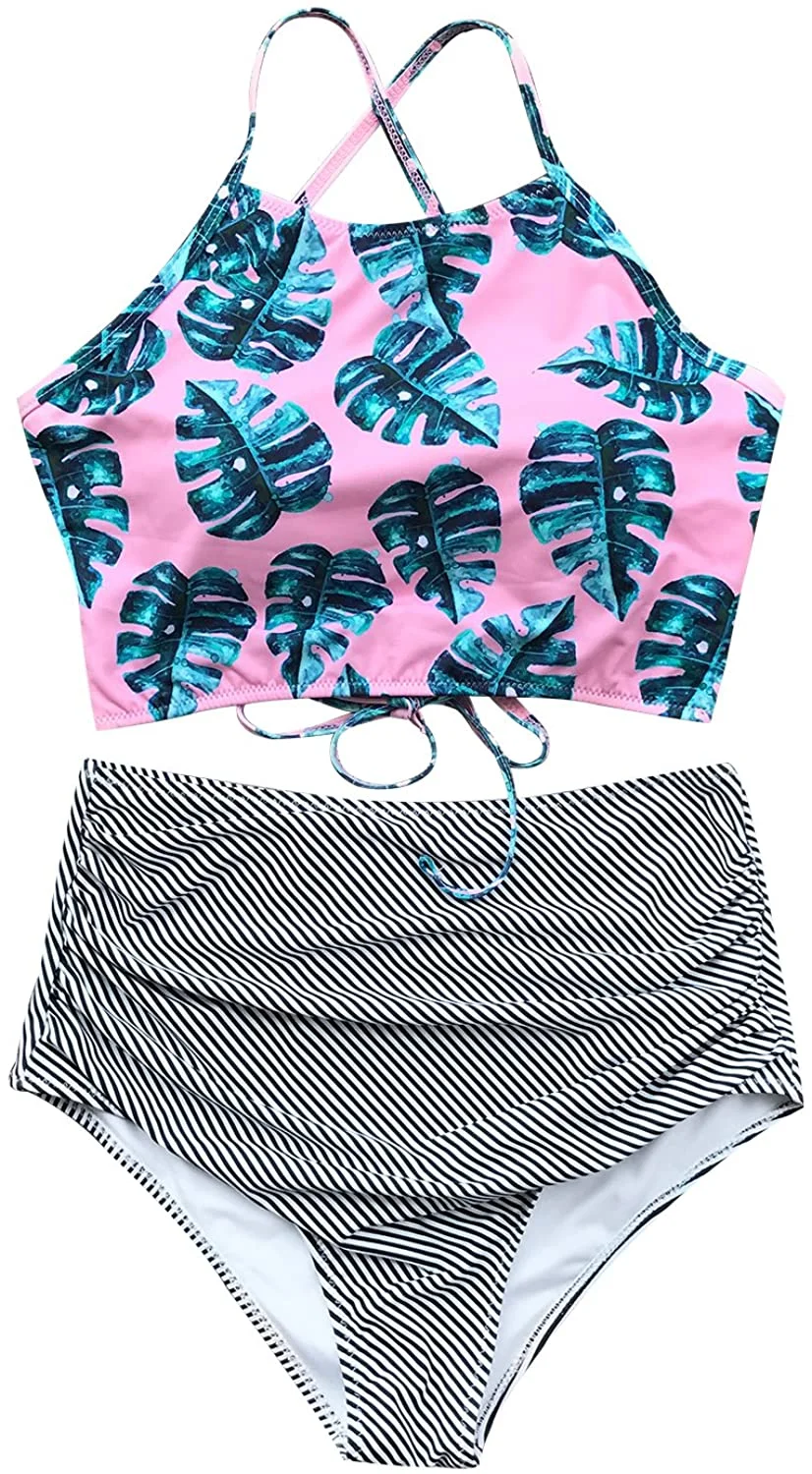 Women's High Waisted Bikini Set Tankini Swimwear