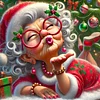 Grandma Santa-11CT Stamped Cross Stitch 40*40cm/15.75*15.75in