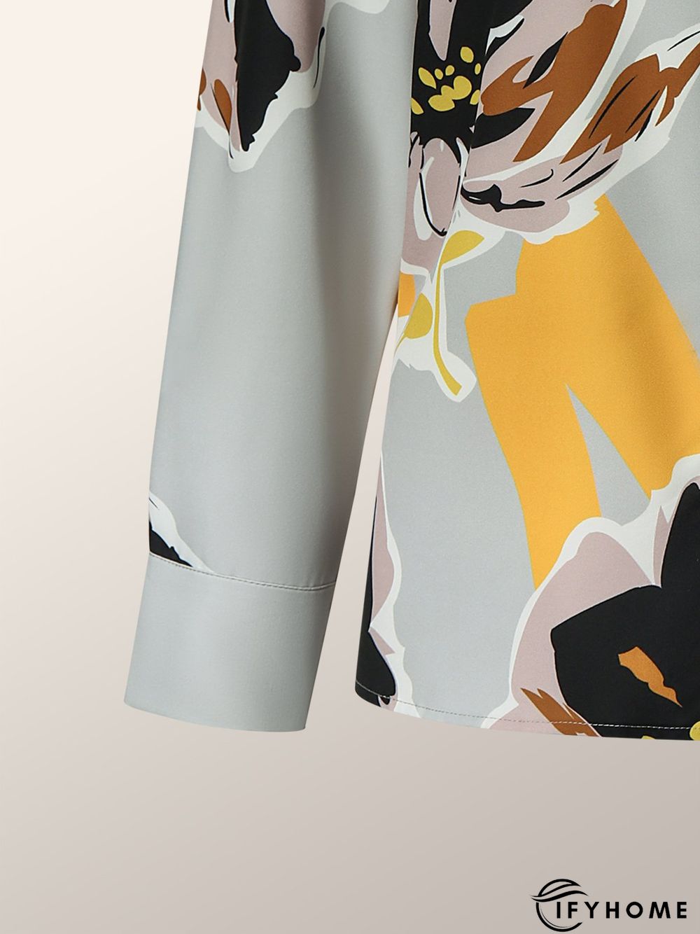 Elegant Floral Shirt Collar Long Sleeve Blouse | IFYHOME