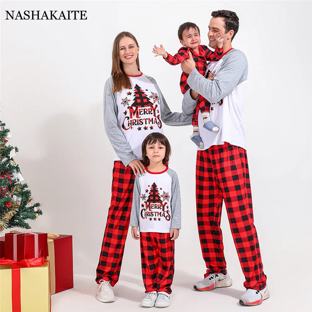 Christmas Tree Print Family Pajama Set + Baby Jumpsuit