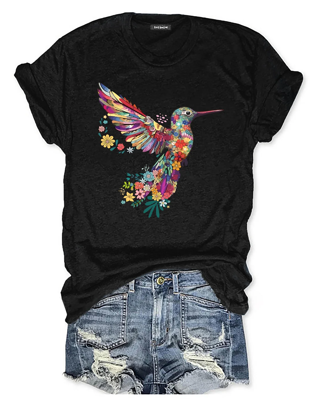 Floral Hummingbird Lover T-shirt