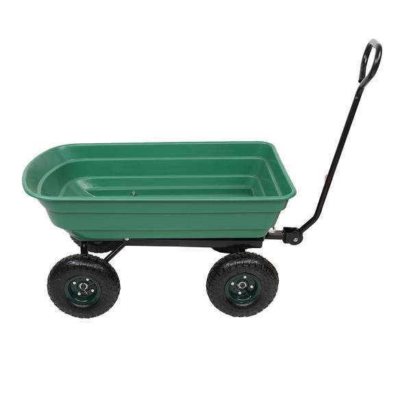 94*52*22cm Iron Plastic Four Wheels Garden Cart Green