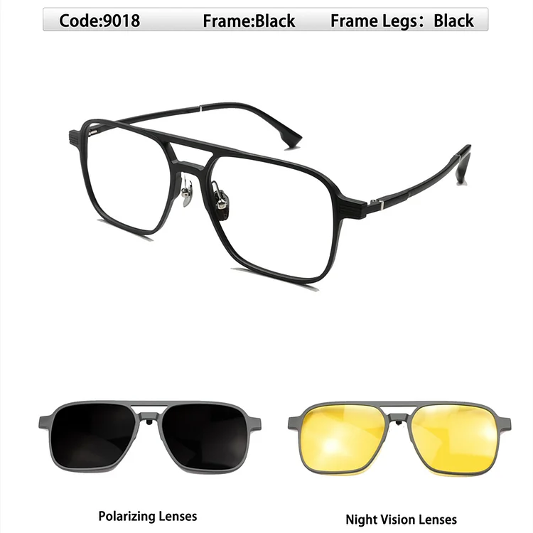 KOCOLIOR Magnetic Clip on Glasses Women Driving Polarised Polygonal Optical Myopia Eyewear Men Custom Prescription Glasses Frame