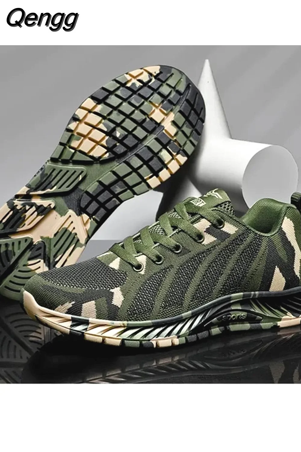Qengg New Camouflage Fashion Sneakers Women Breathable Casual Shoes Men Army Green Trainers Plus Size 34-44 Lover Shoes 420-0