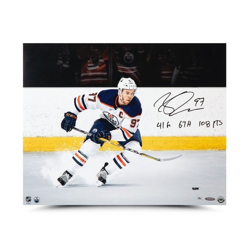 Connor McDavid Autographed 16X20 Photo Poster painting Snow the Camerman