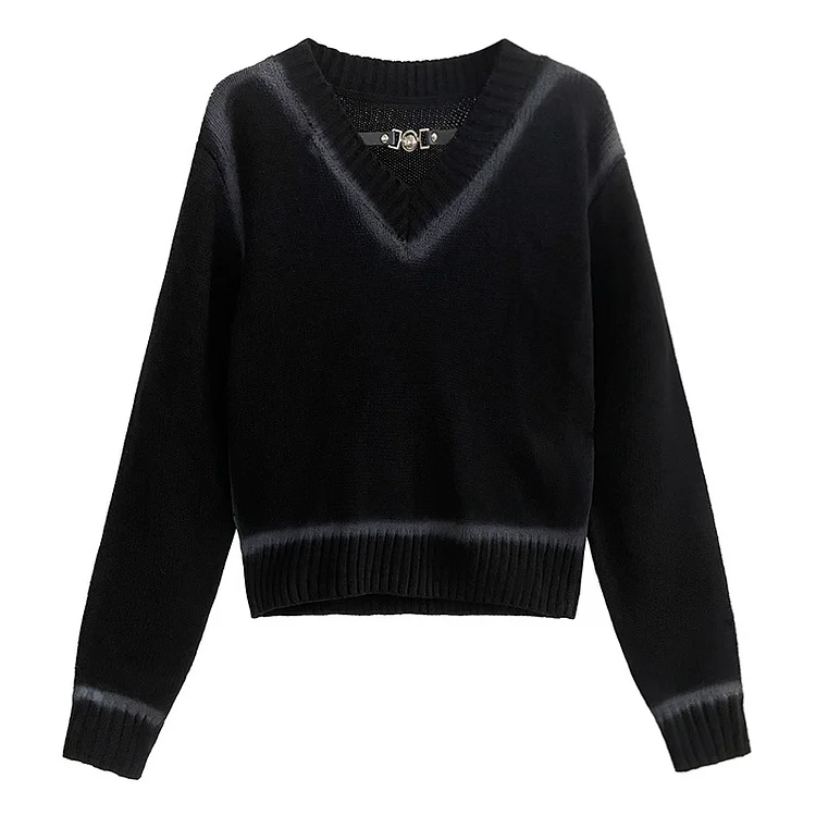 Vintage Knit Long Sleeve Sweater - yankia