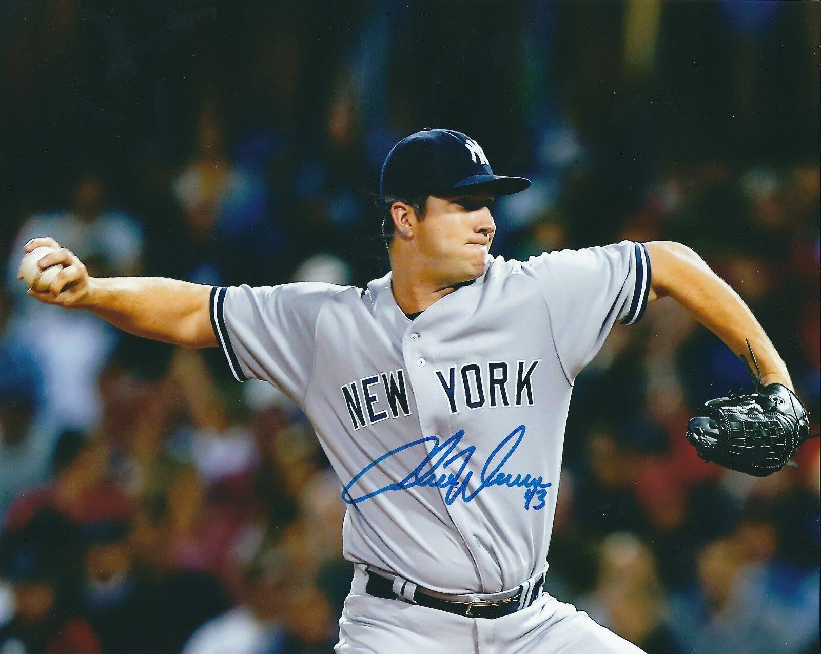 Signed 8x10 ADAM WARREN New York Yankees Photo Poster painting - COA