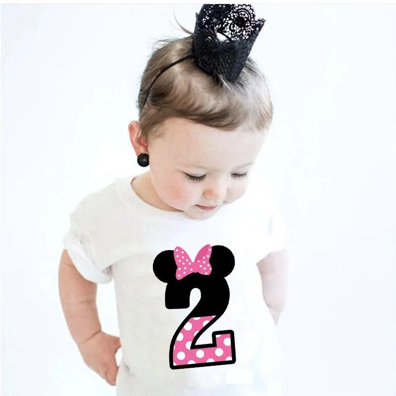 Dots Mouse Print Boy's T-shirts Cartoon Girls Tees Short Sleeve Summer Tops Boys Clothes Cute Kids Children Tshirt Clothing