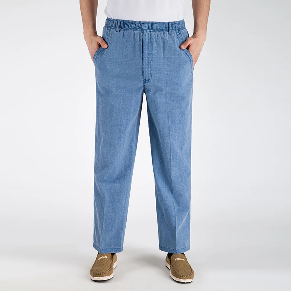 Smiledeer Summer men's high-waisted breathable linen casual pants