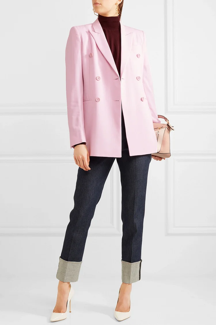 Spring '18 Pink Wool Blazer for Women |FSJ Shoes