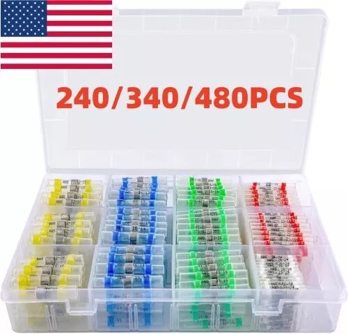 pornhint Pornhint 480-240PCS Heat Shrink Solder Stick Sleeve Seal Butt Splice Wire Connector Kit New