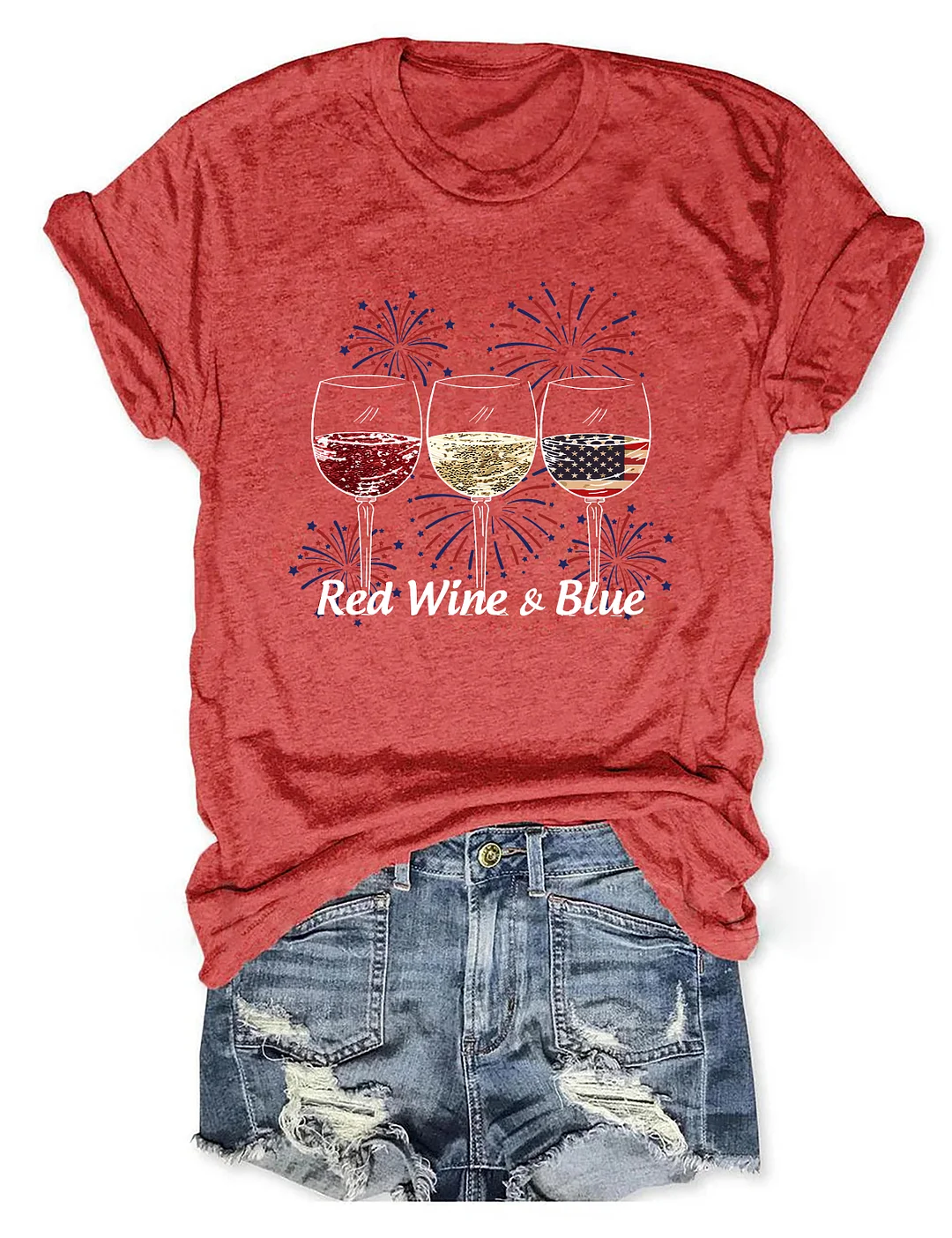 Red Wine And Blue T-shirt