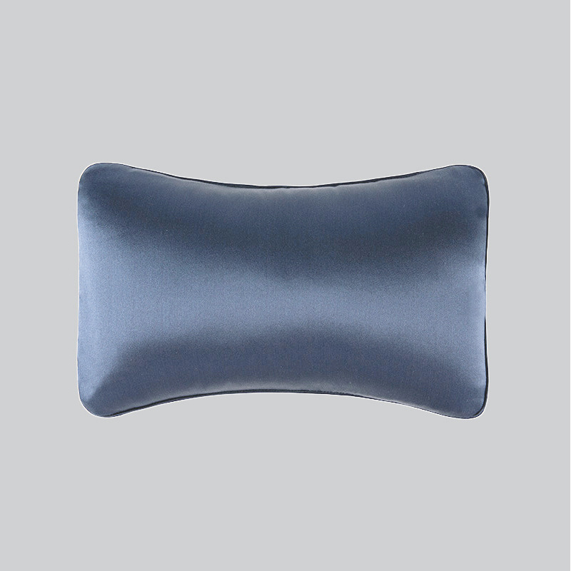 Silk Car Headrest Neck Pillow Light Blue