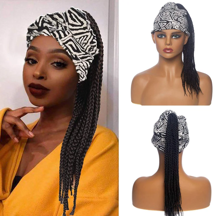 Hot Sexy Kinky Ponytail with Black&White Headband-elleschic