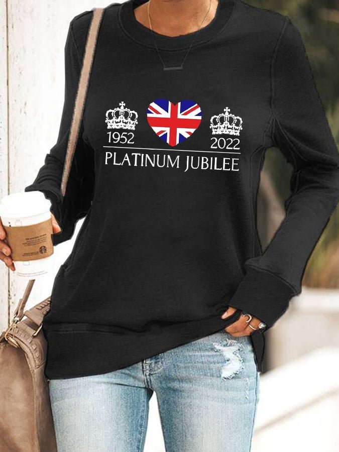 Women's Queen Of England Print Sweatshirt
