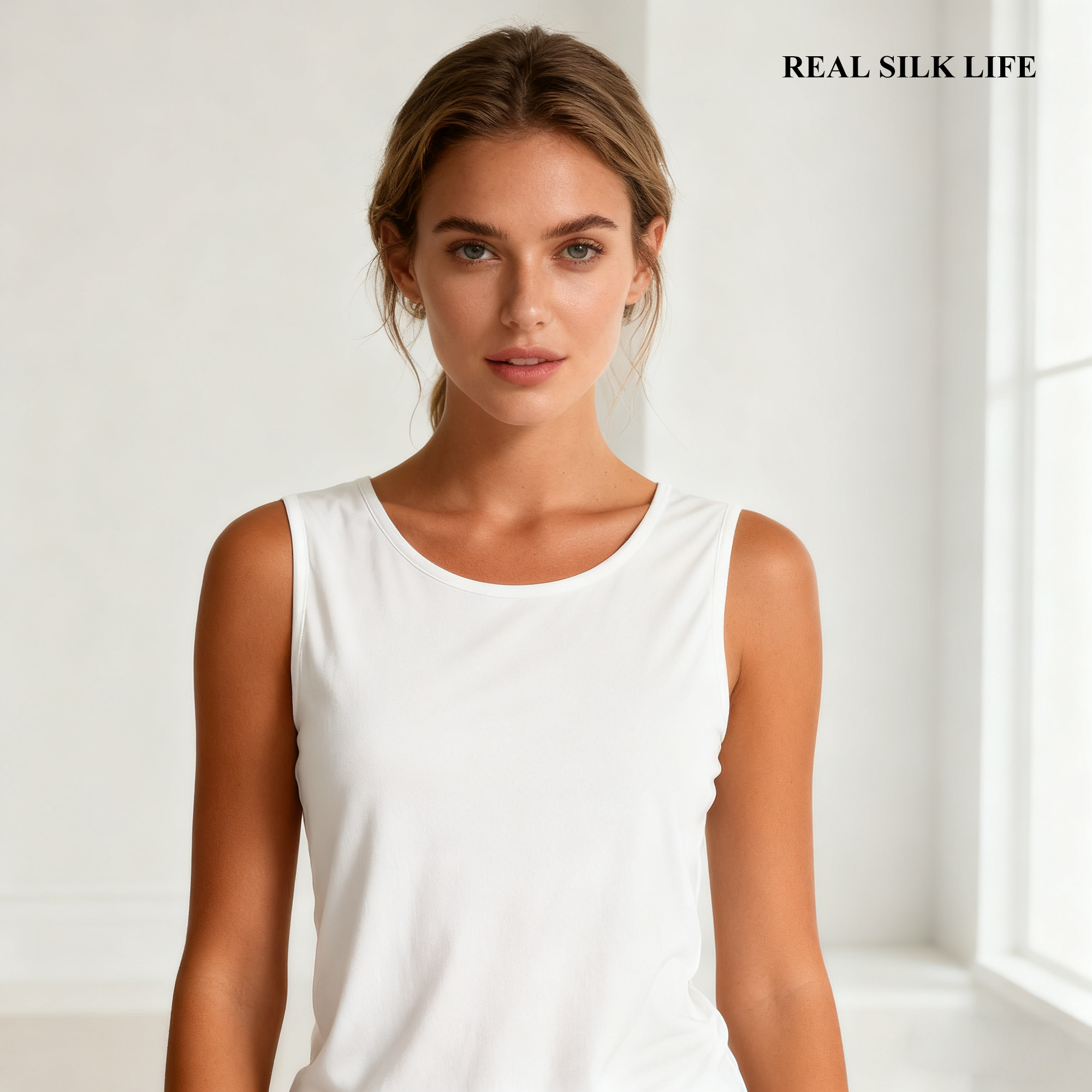 REAL SILK LIFE Silk Tank Tops Cool And Breathable Style REAL SILK LIFE