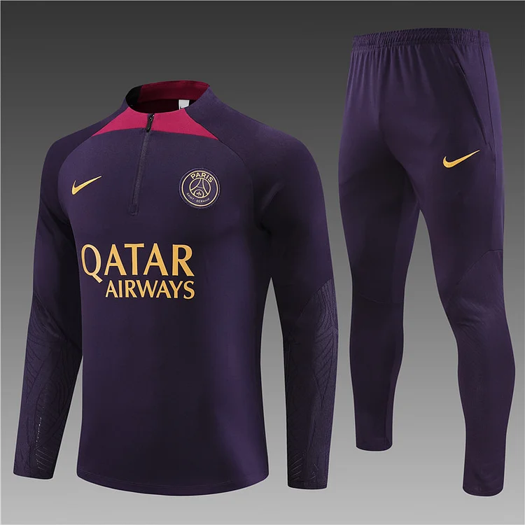 2023-24 Paris Blue Purple Half-Drawn Training Jersey