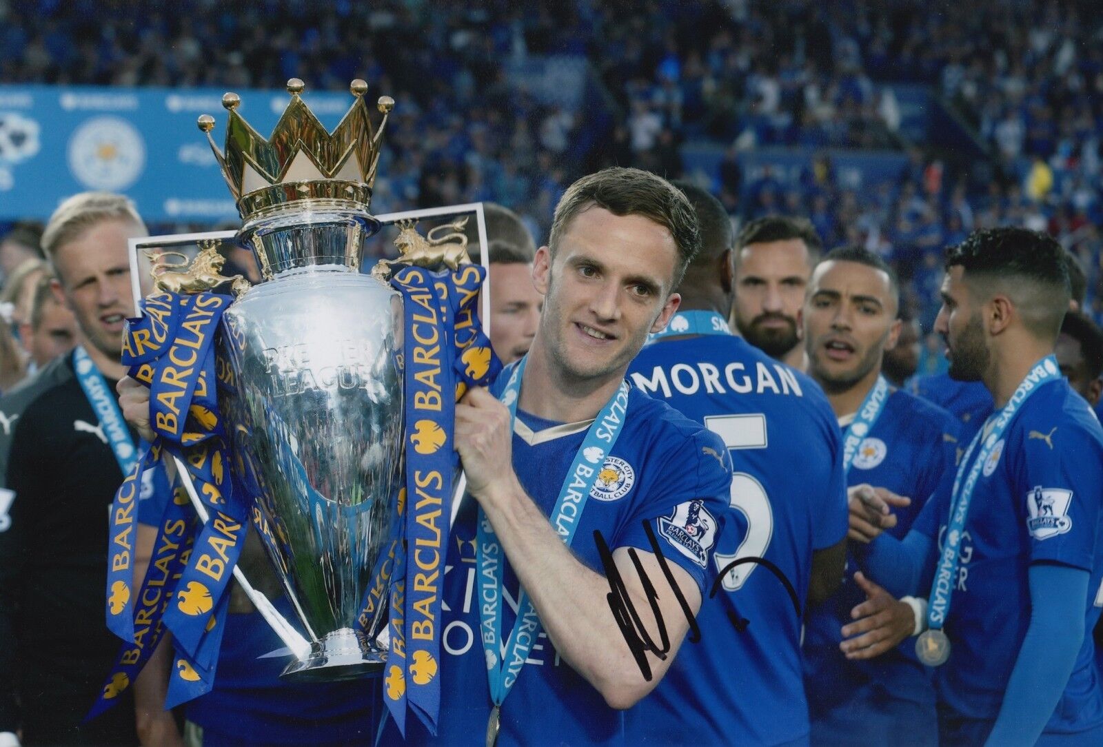 LEICESTER CITY HAND SIGNED ANDY KING 12X8 Photo Poster painting.