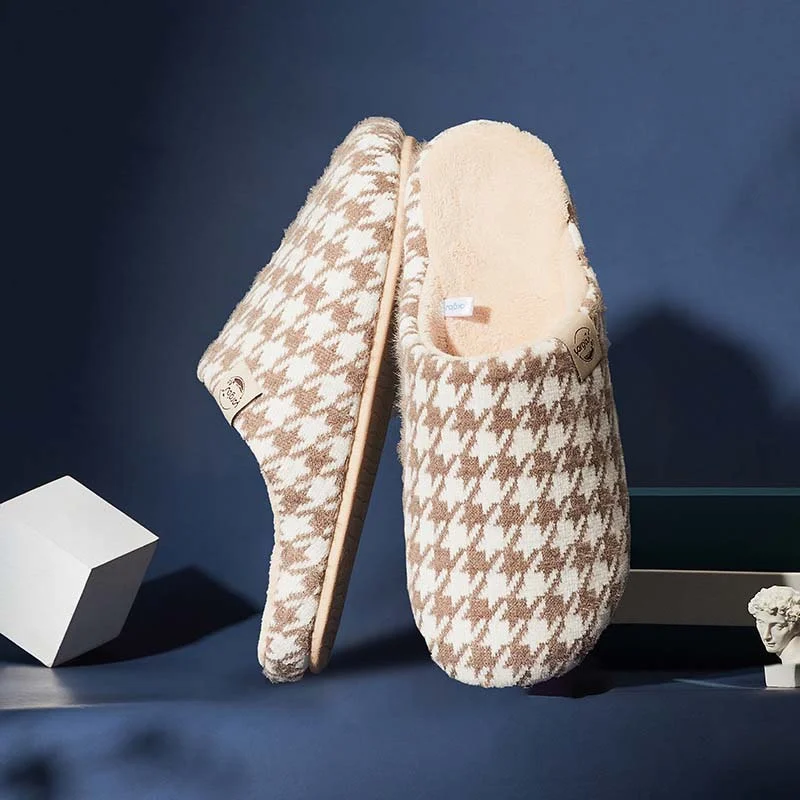 Letclo™  New Indoor Non-slip Plus Velvet Warm Couple Soft-soled Cotton Slippers letclo Letclo