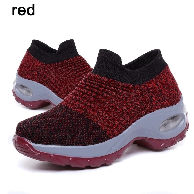 2022 Women Sneakers Running Shoes Sports Shoes Breathable Mesh Comfortable Platform Shoes Air Cushion Sneaker Lightweight