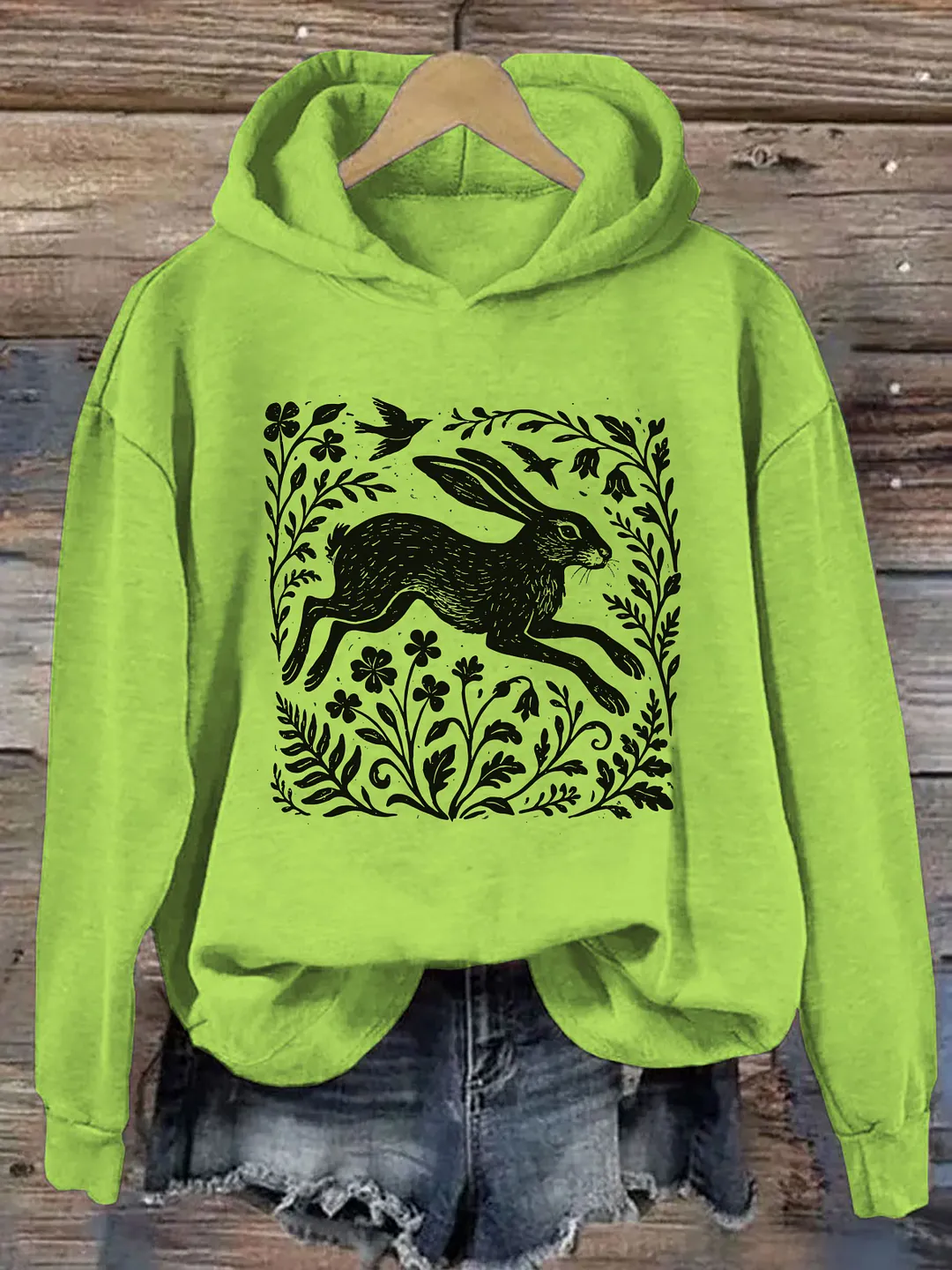 Wild Hare Linoprint Hoodie