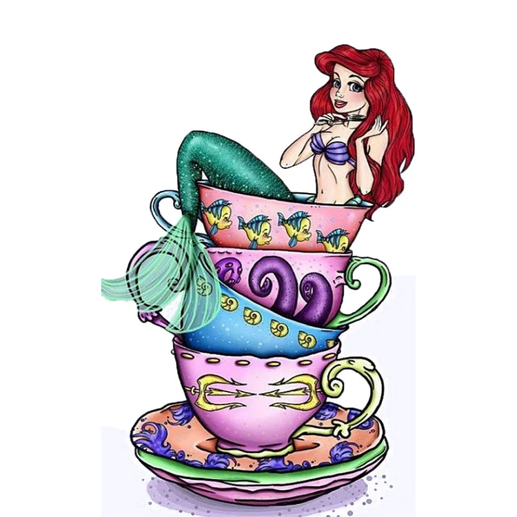 【Huacan Brand】Disney Teacup Princess 11CT Stamped Cross Stitch 30*50CM